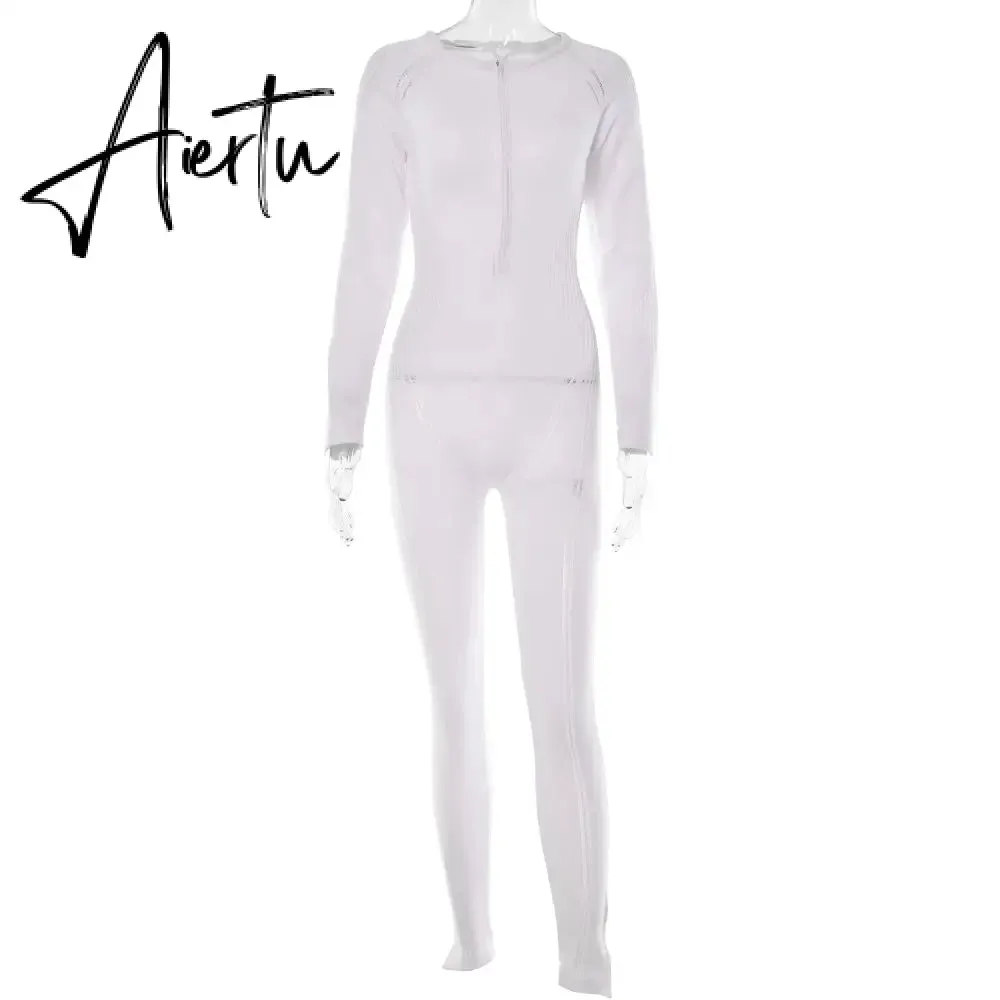 Aiertu Knitted Rompers Women Jumpsuit Stretch Hollow Out Zipper Sexy Summer Jumpsuits Club Outfits Women One Piece Overalls
