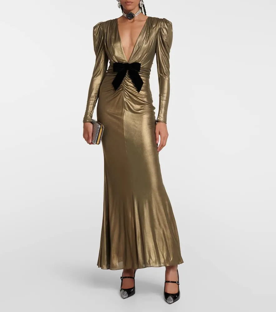 Alessandra Rich Embellished metallic gown
