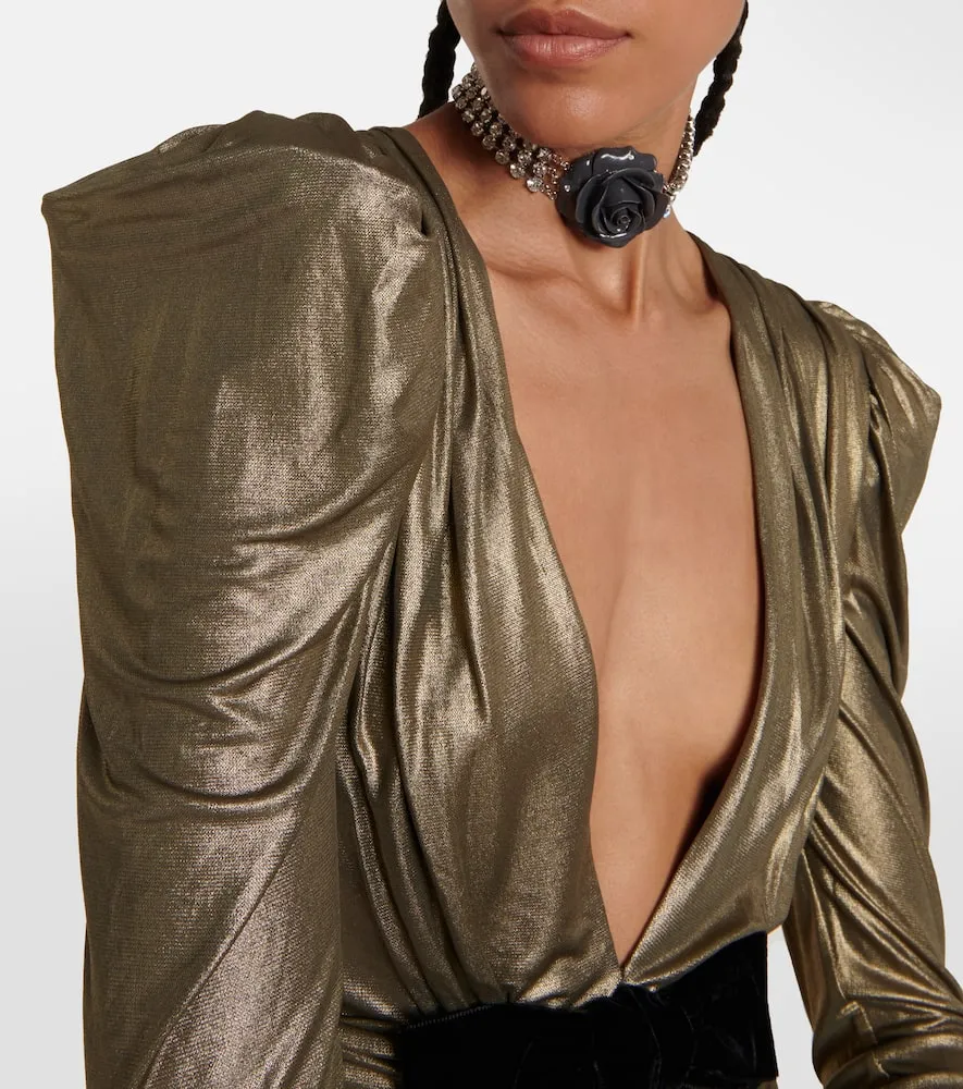 Alessandra Rich Embellished metallic gown