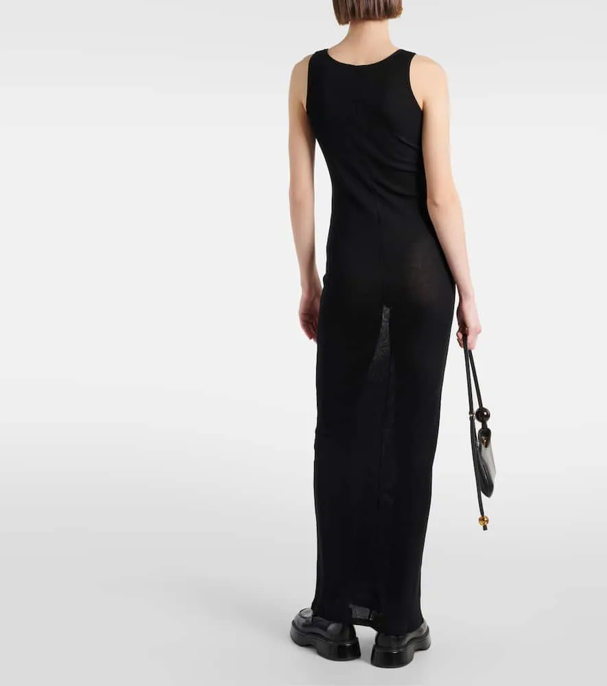 Ami Paris Knitted cotton maxi dress