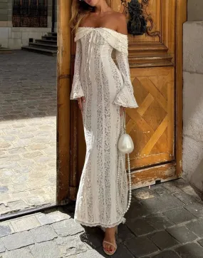 Amozae-Christmas Outfits New Year's Eve Dress Night Out Club Dresses cute winter outfits Daysi Off Shoulder Lace Maxi Dress