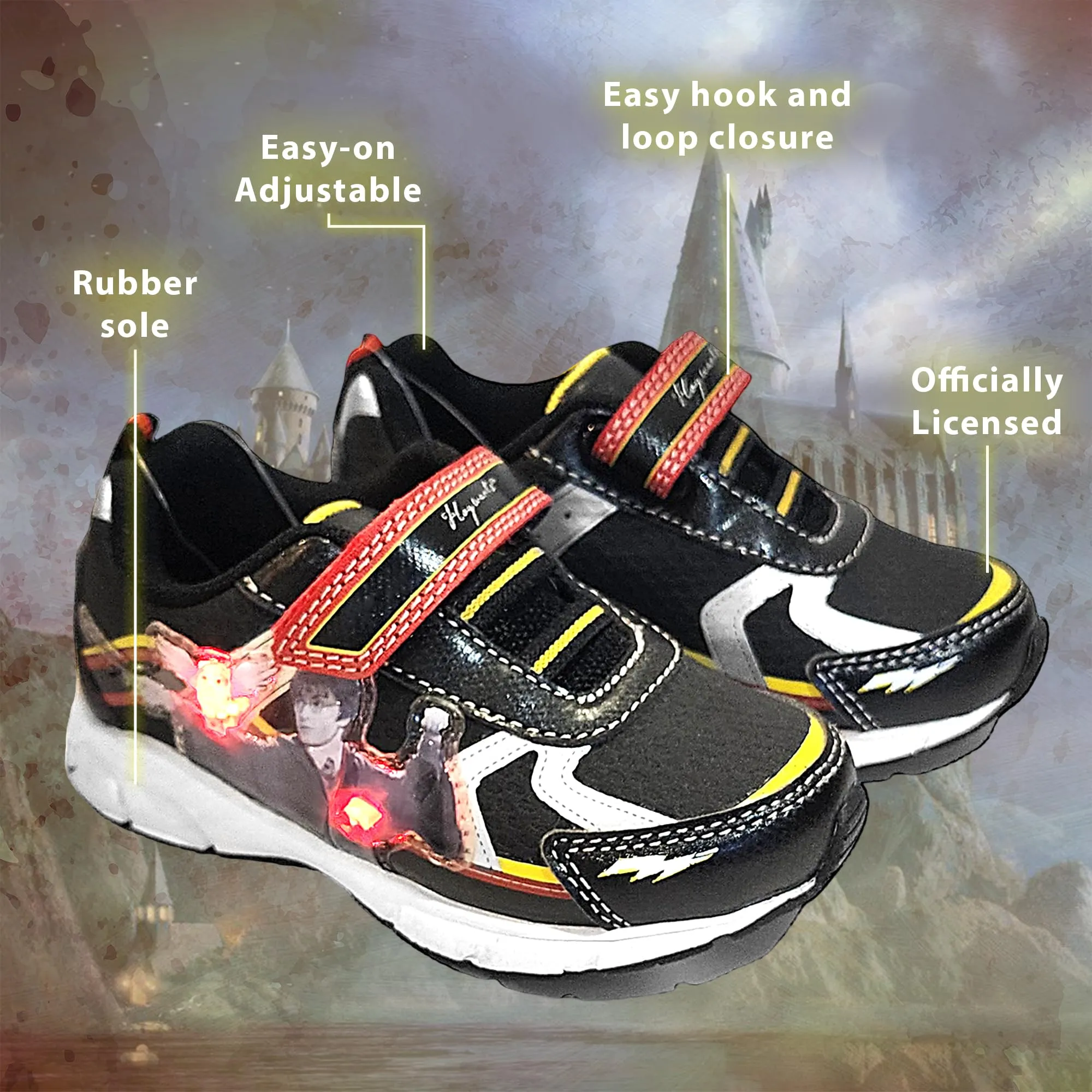 Bazillion Dreams Harry Potter Boy's Lighted Athletic Sneaker