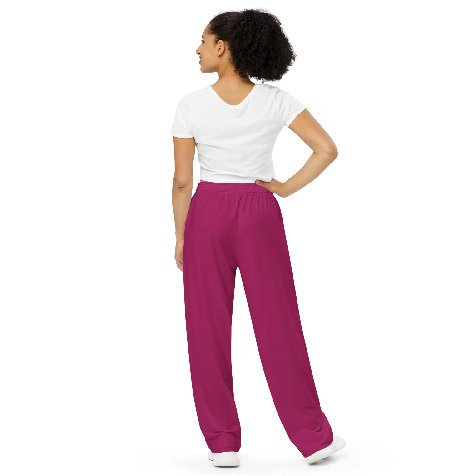 Berry Purple All-over print unisex wide-leg pants