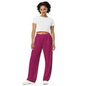 Berry Purple All-over print unisex wide-leg pants