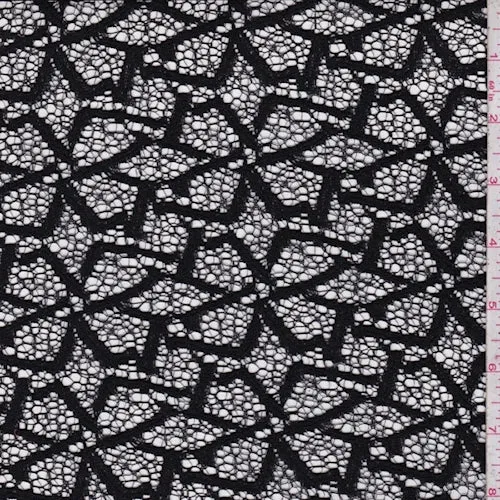 Black Pinwheel Mesh Lace Fabric