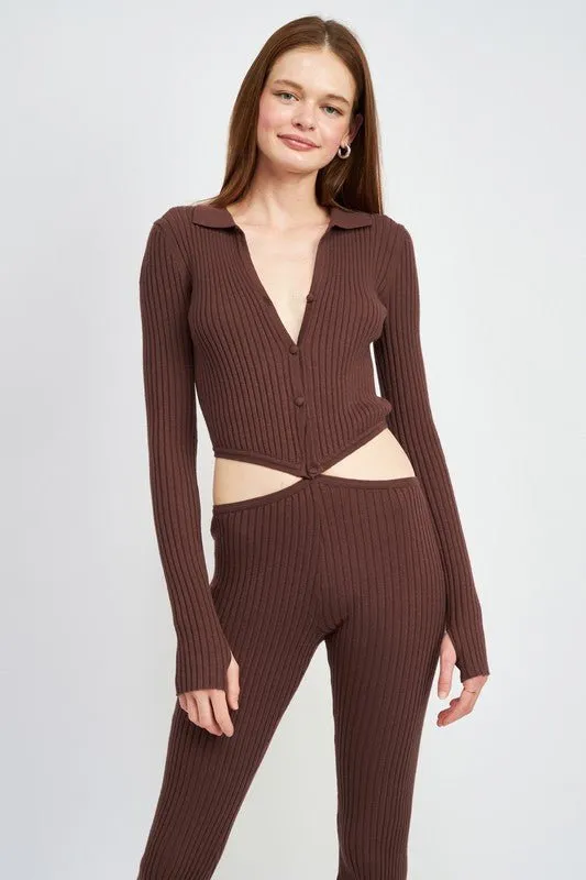 Brown Cut Out Jumpsuit