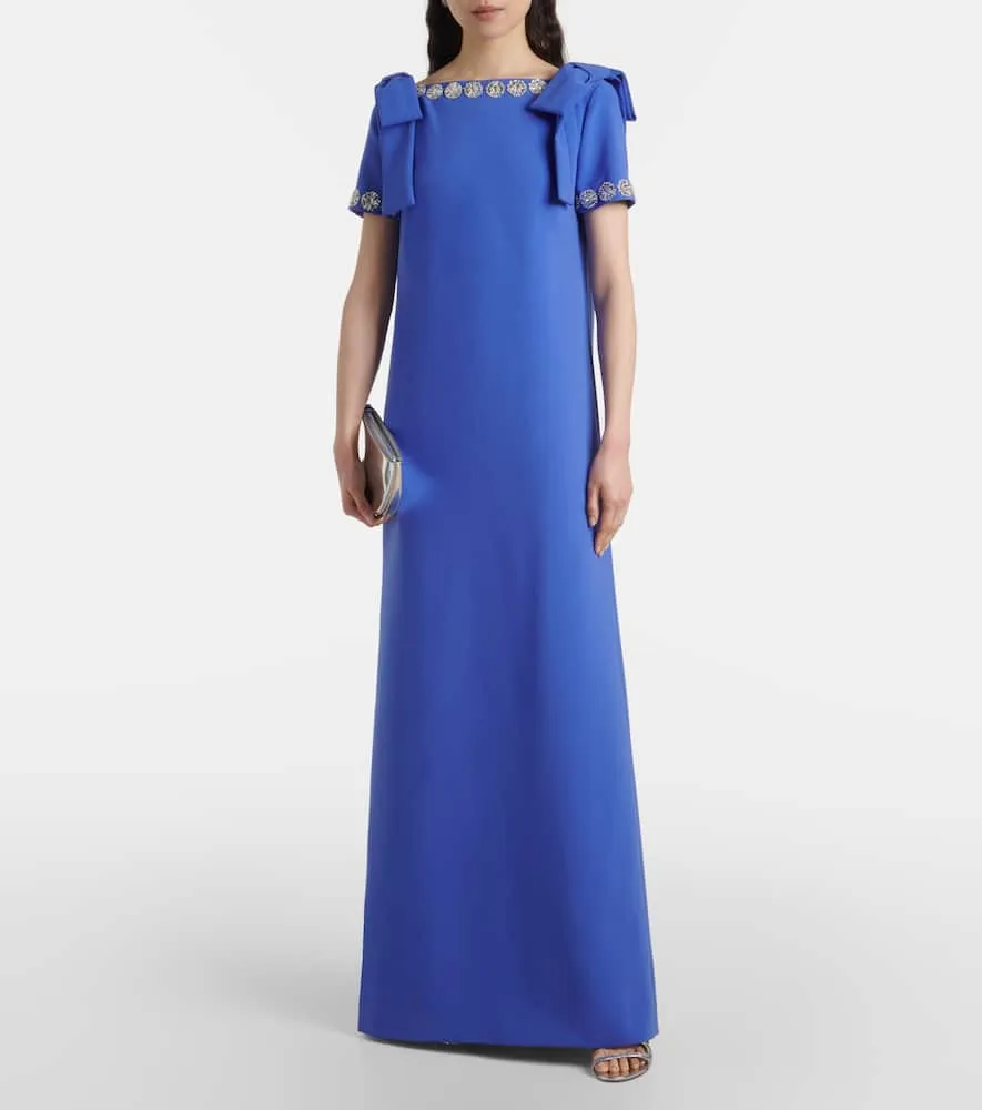 Carolina Herrera Embroidered bow-detail cr√É¬™pe gown