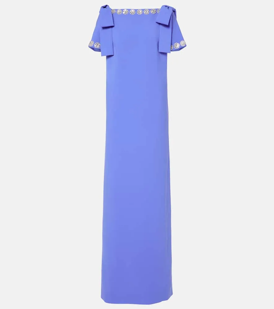 Carolina Herrera Embroidered bow-detail cr√É¬™pe gown