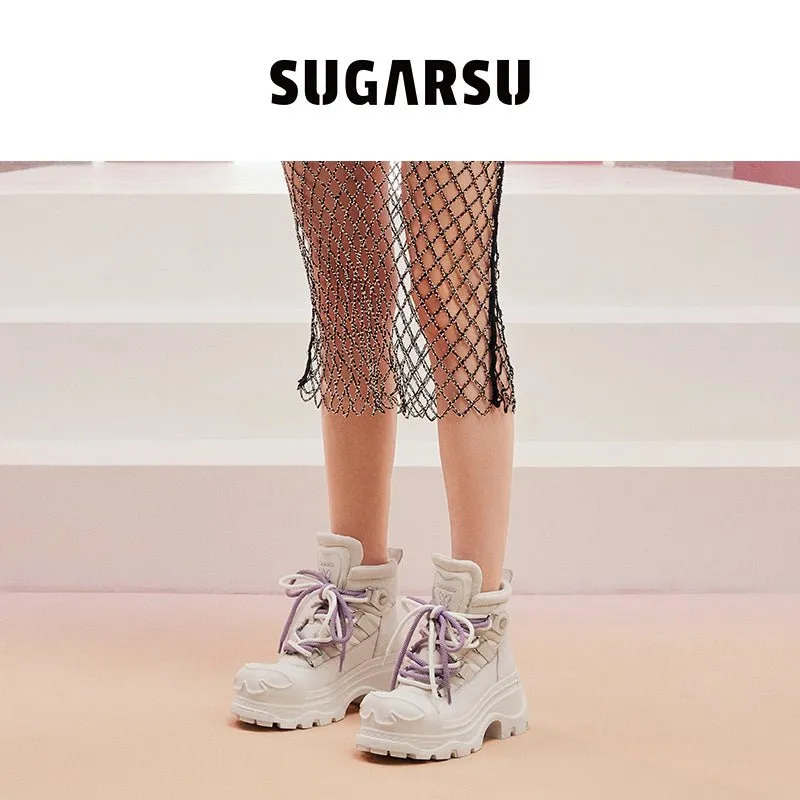 Casual Down Thick Bottom Short Boots White
