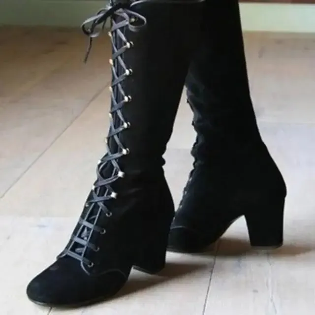 Casual Suede Retro Ankle Boots with Heel for Women | Perfect for Casual Days