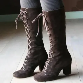 Casual Suede Retro Ankle Boots with Heel for Women | Perfect for Casual Days