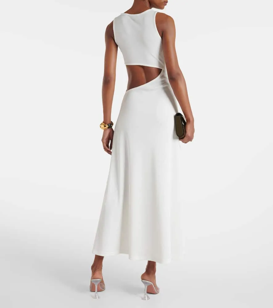 Christopher Esber Stone Cavern ribbed-knit cutout maxi dress