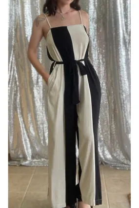 Color Block Wide Leg Jumpsuit