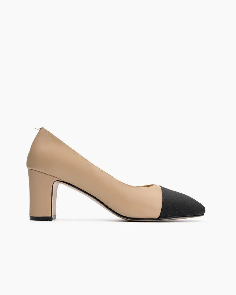 Colorblock Patchwork Flat & Mid Heel Shallow Mouth Loafers