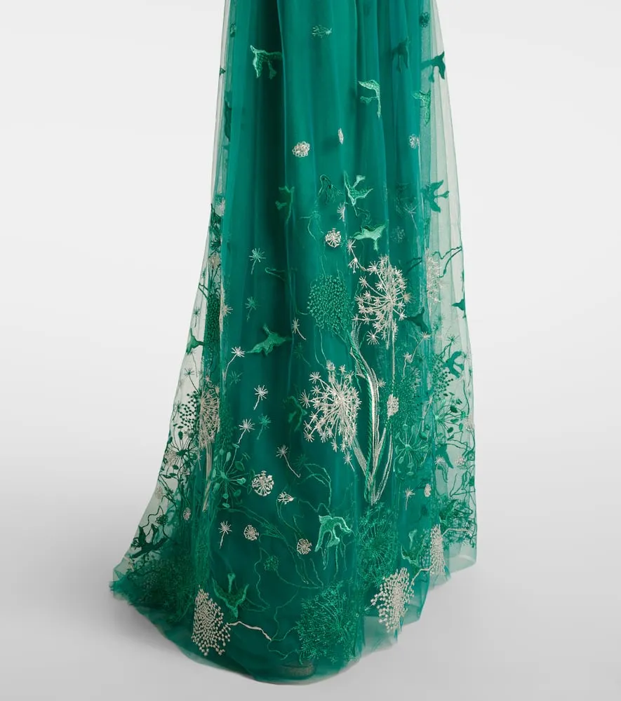 Costarellos Floral embroidered gown