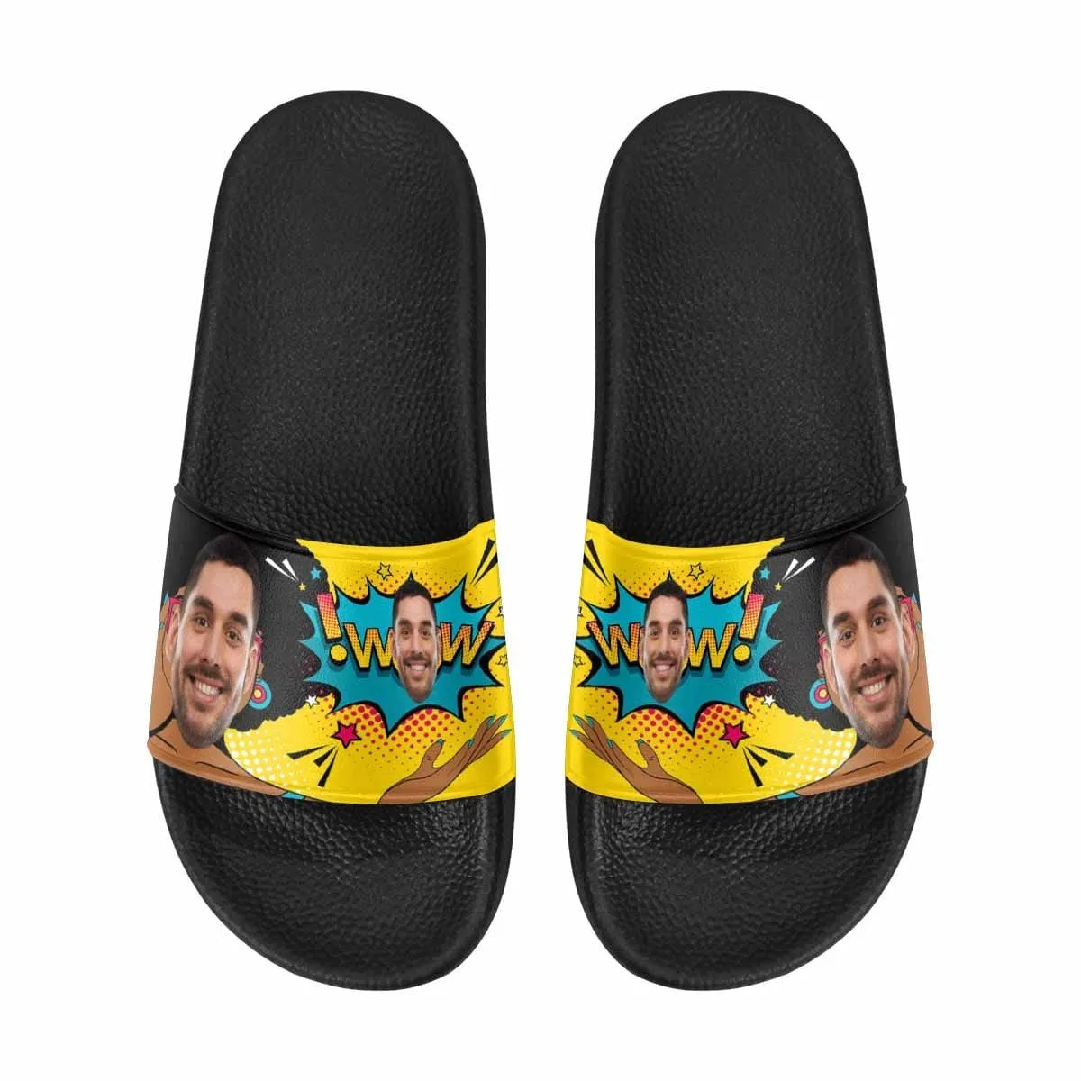 Custom Face Comic Women's Slide Sandals
