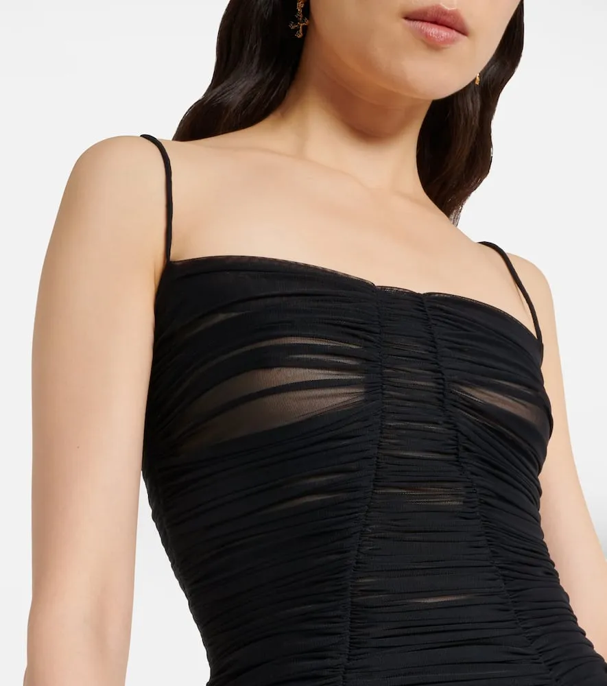 Dolce&Gabbana Sheer draped tulle midi dress