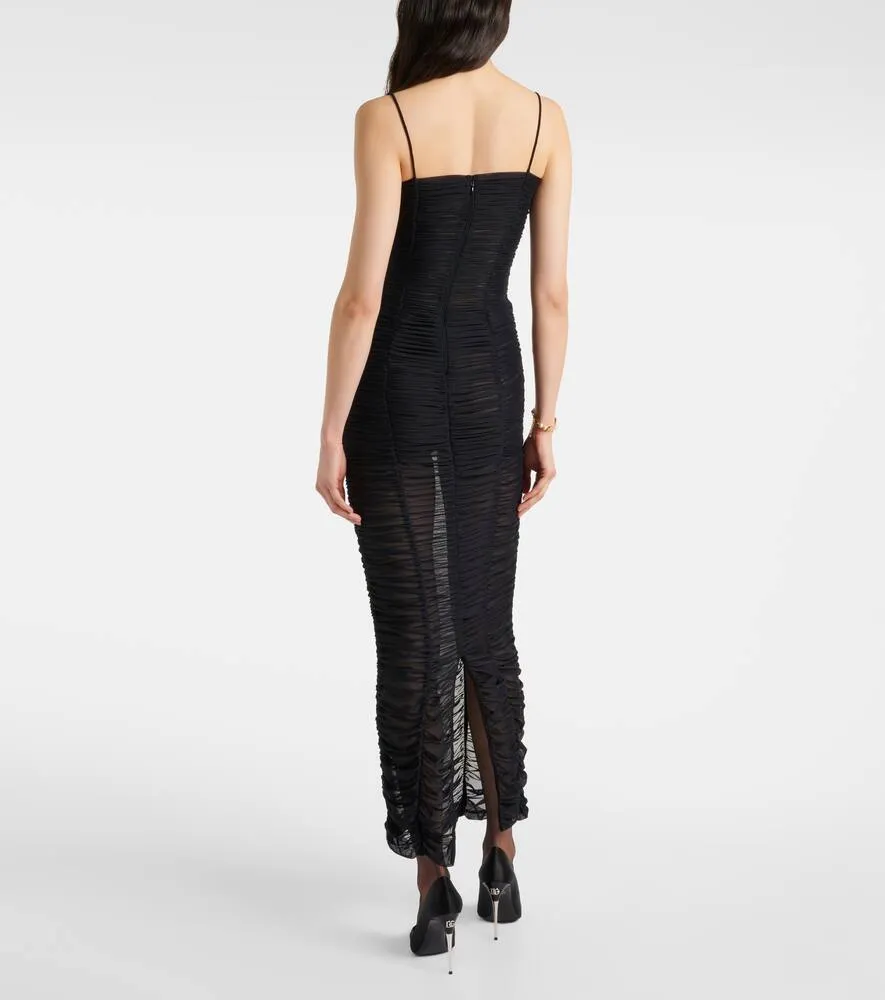 Dolce&Gabbana Sheer draped tulle midi dress