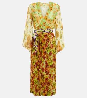 Dries Van Noten Floral georgette wrap dress