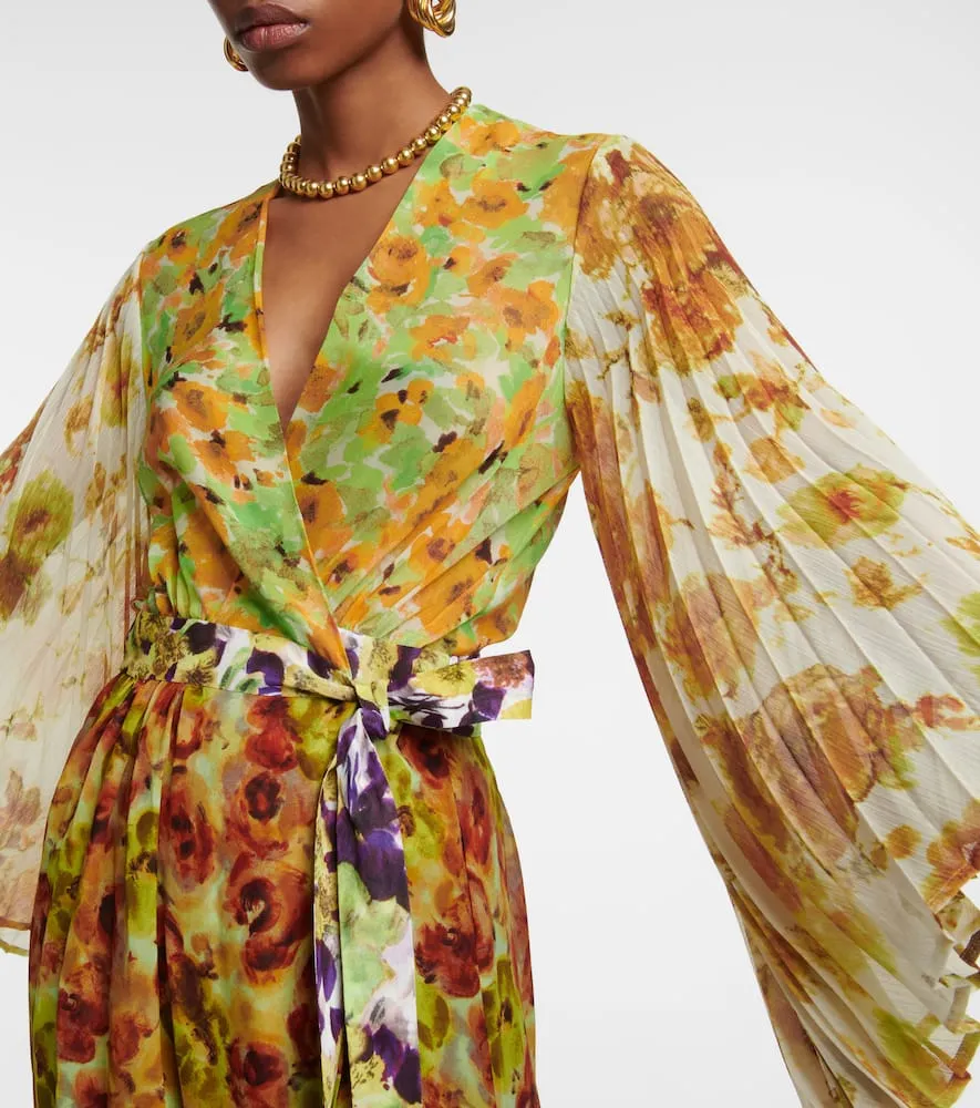 Dries Van Noten Floral georgette wrap dress
