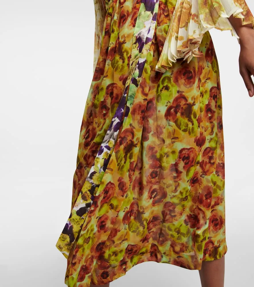 Dries Van Noten Floral georgette wrap dress