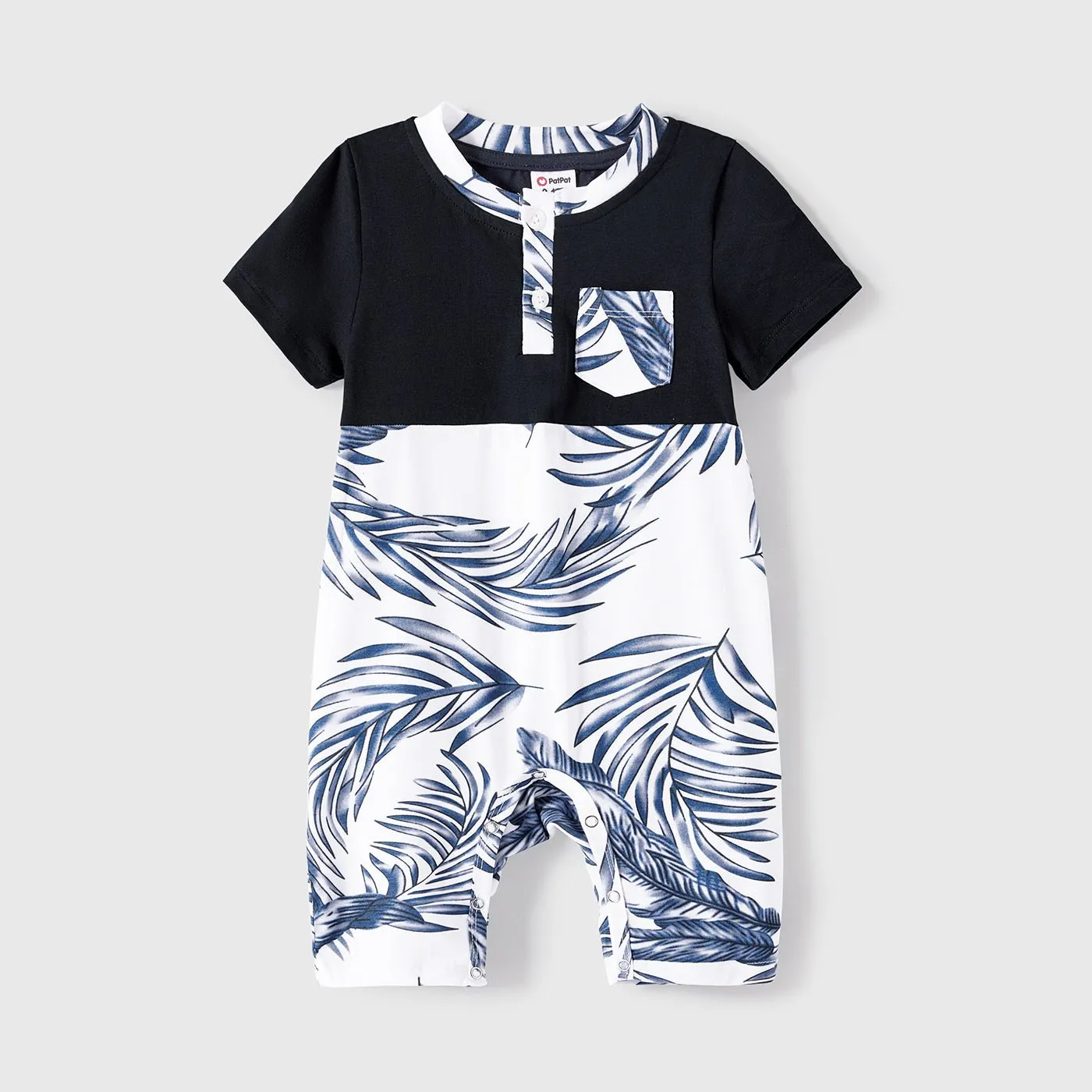 Family Matching Cotton Short-sleeve T-shirt and Plant Print Naia? Spliced Ruffle Trim Cami Dresses Sets