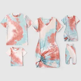 Family Matching Outfits Tie Dye Bodycon and T-shirts