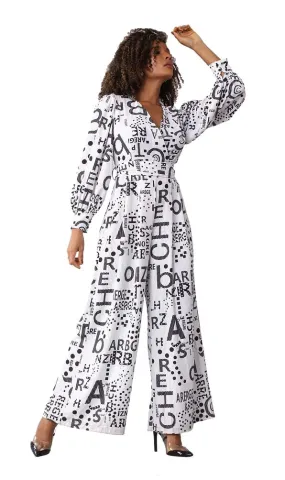 For Her Women Jump Suit 81990-White/Black