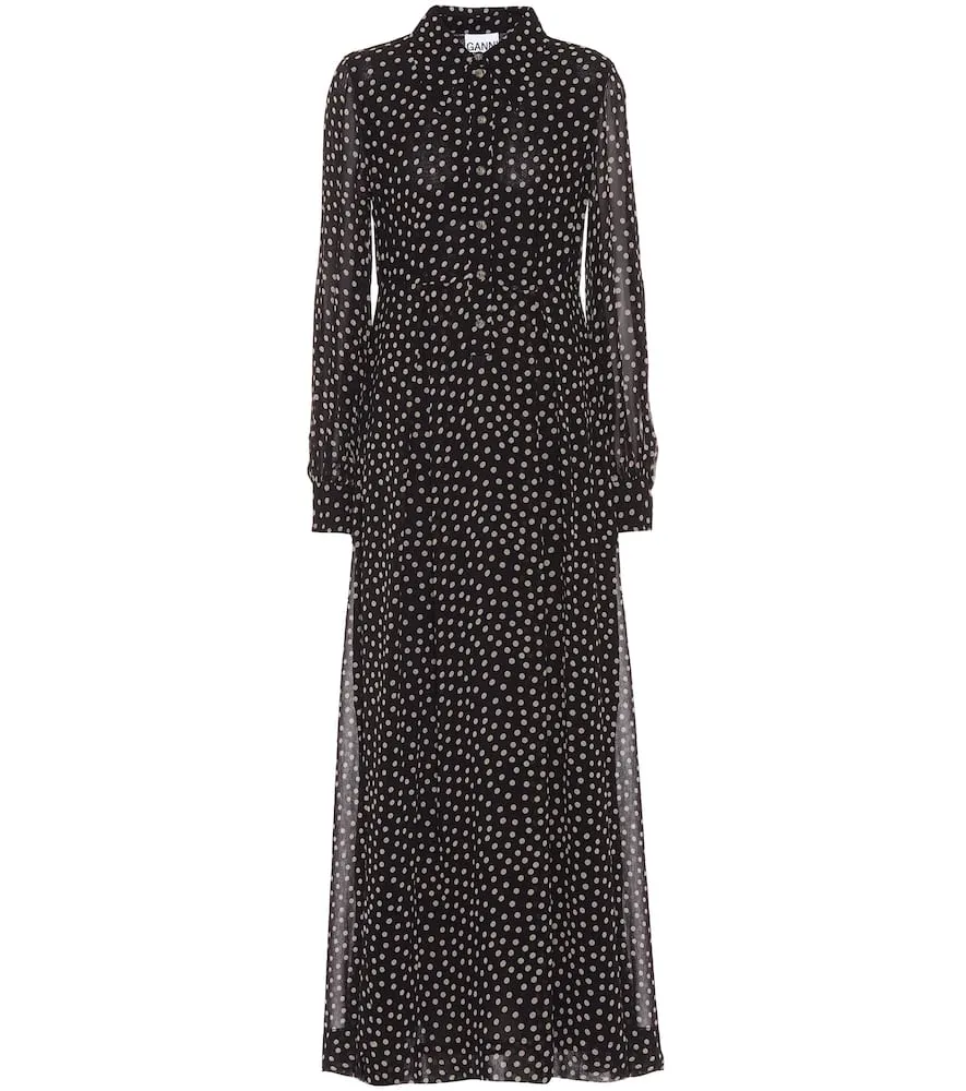 Ganni Printed georgette maxi dress