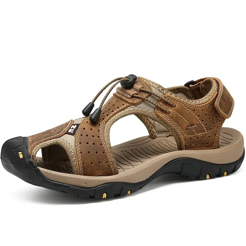 Genuine Leather Outdoor Men Beach Sandals