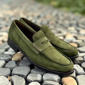 Green Suede Aurelio Loafers