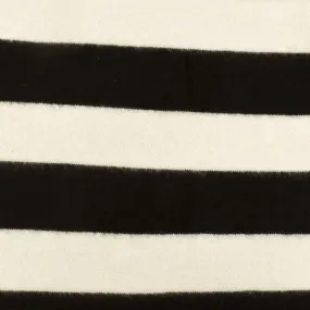 Ivory-Black Stripe Stretch Polyester Brushed Jersey Knit Fabric