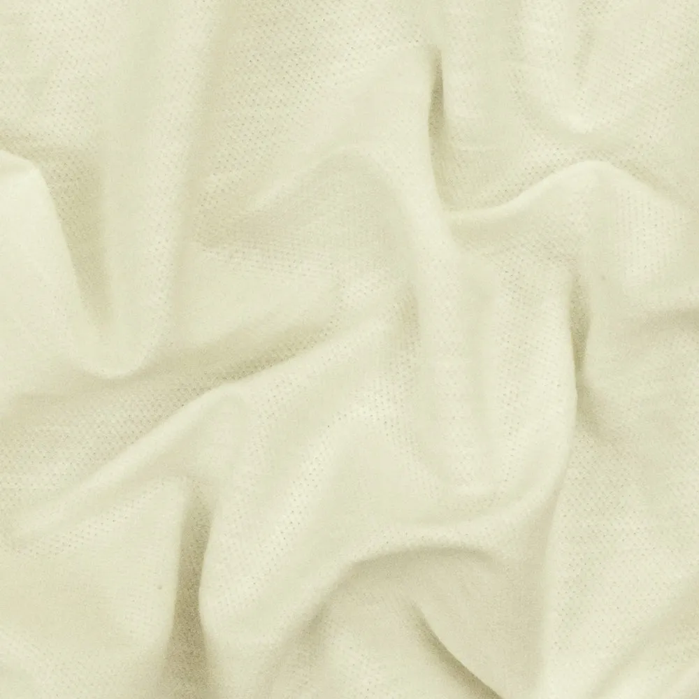 Ivory Texture Polyester Cotton Pique Knit Fabric