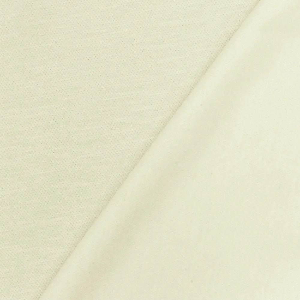 Ivory Texture Polyester Cotton Pique Knit Fabric