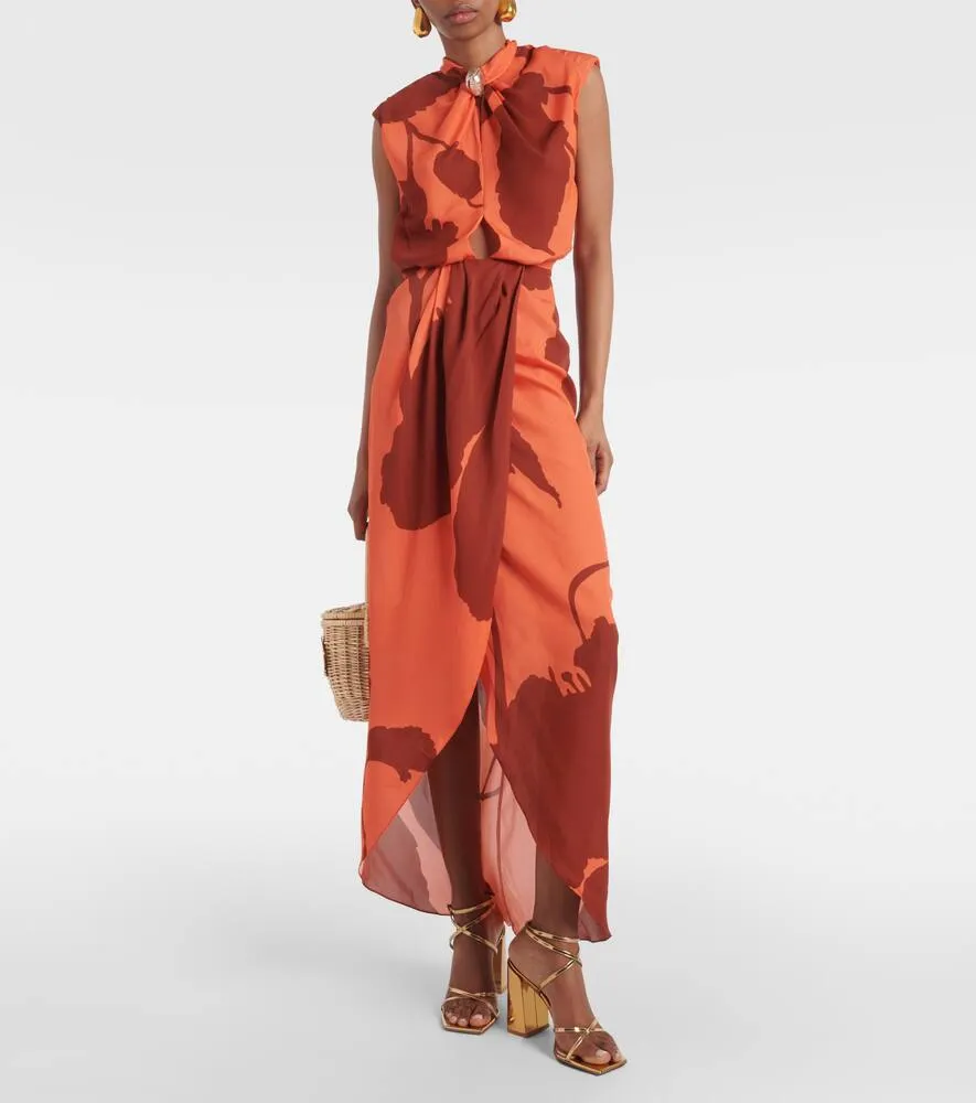 Johanna Ortiz Cutout floral silk maxi dress