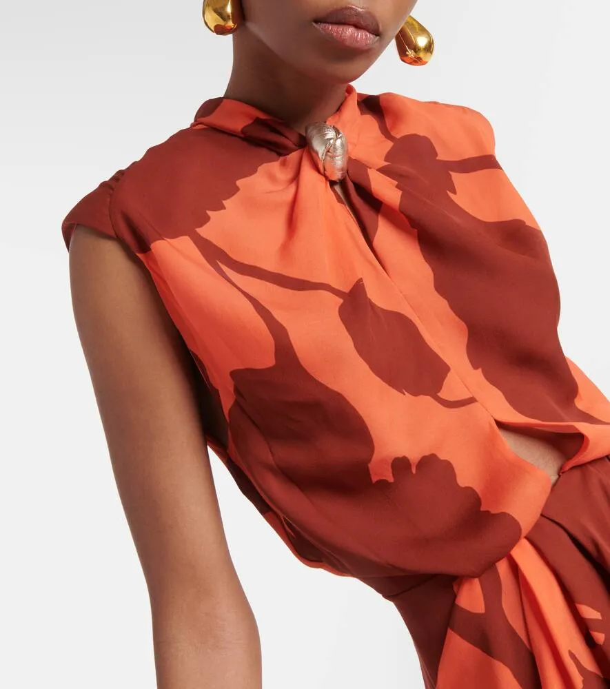 Johanna Ortiz Cutout floral silk maxi dress