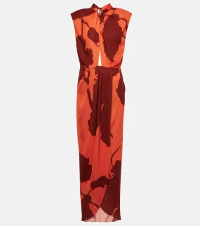 Johanna Ortiz Cutout floral silk maxi dress