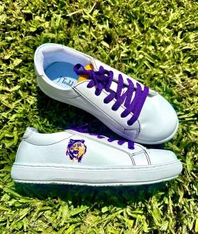 Kids' Purple & Gold Tiger Sneakers