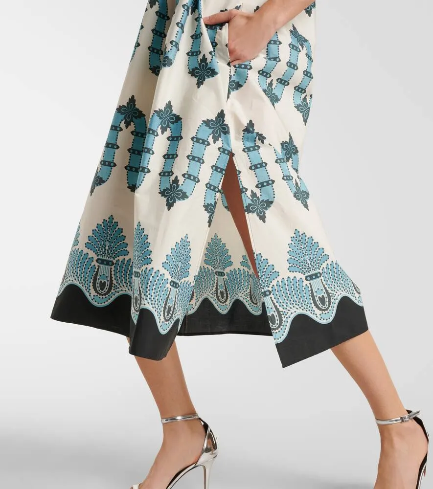 La DoubleJ Breakfast printed cotton poplin midi dress