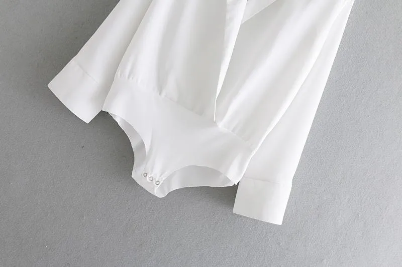 Long Sleeve Sexy Deep V-neck Solid Color Tops