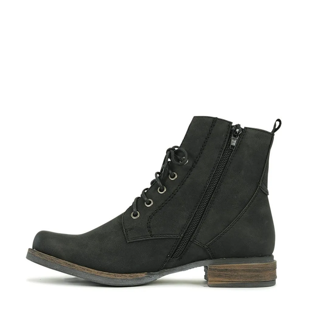 Los Cabos Women's Carlito Lace Up Boots- Black