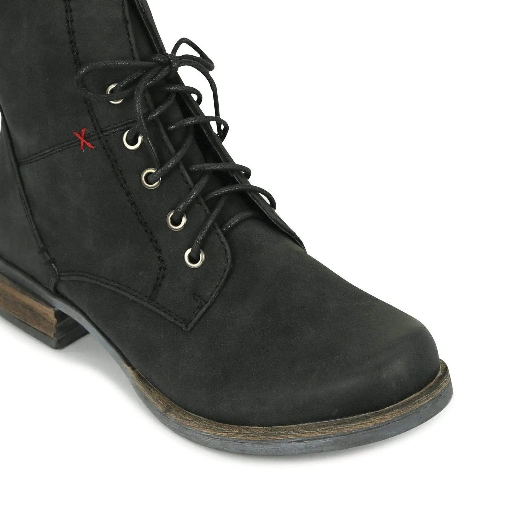 Los Cabos Women's Carlito Lace Up Boots- Black