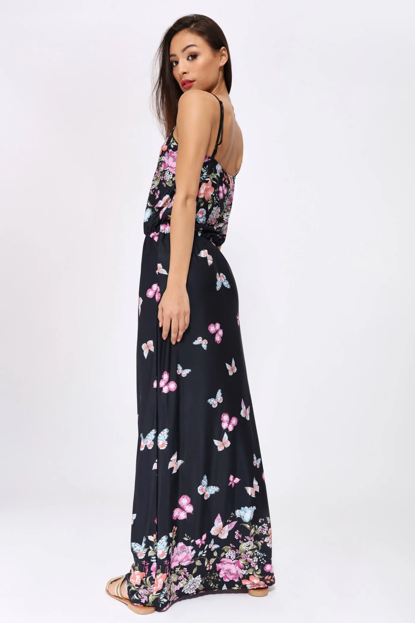 Multi Floral Print Maxi Dress
