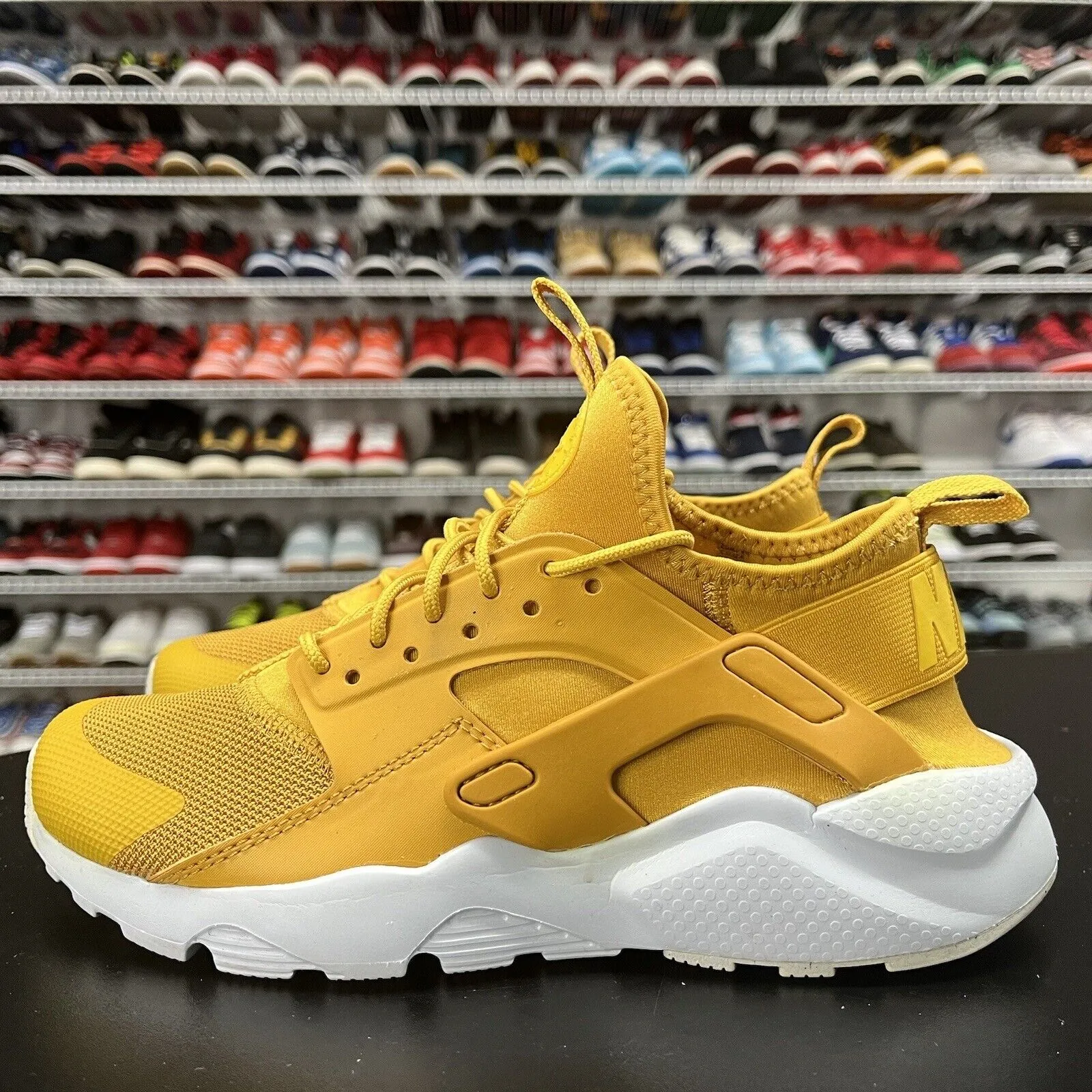 Nike Air Huarache Run Ultra Mineral Yellow White 847569-700 Size 6Y