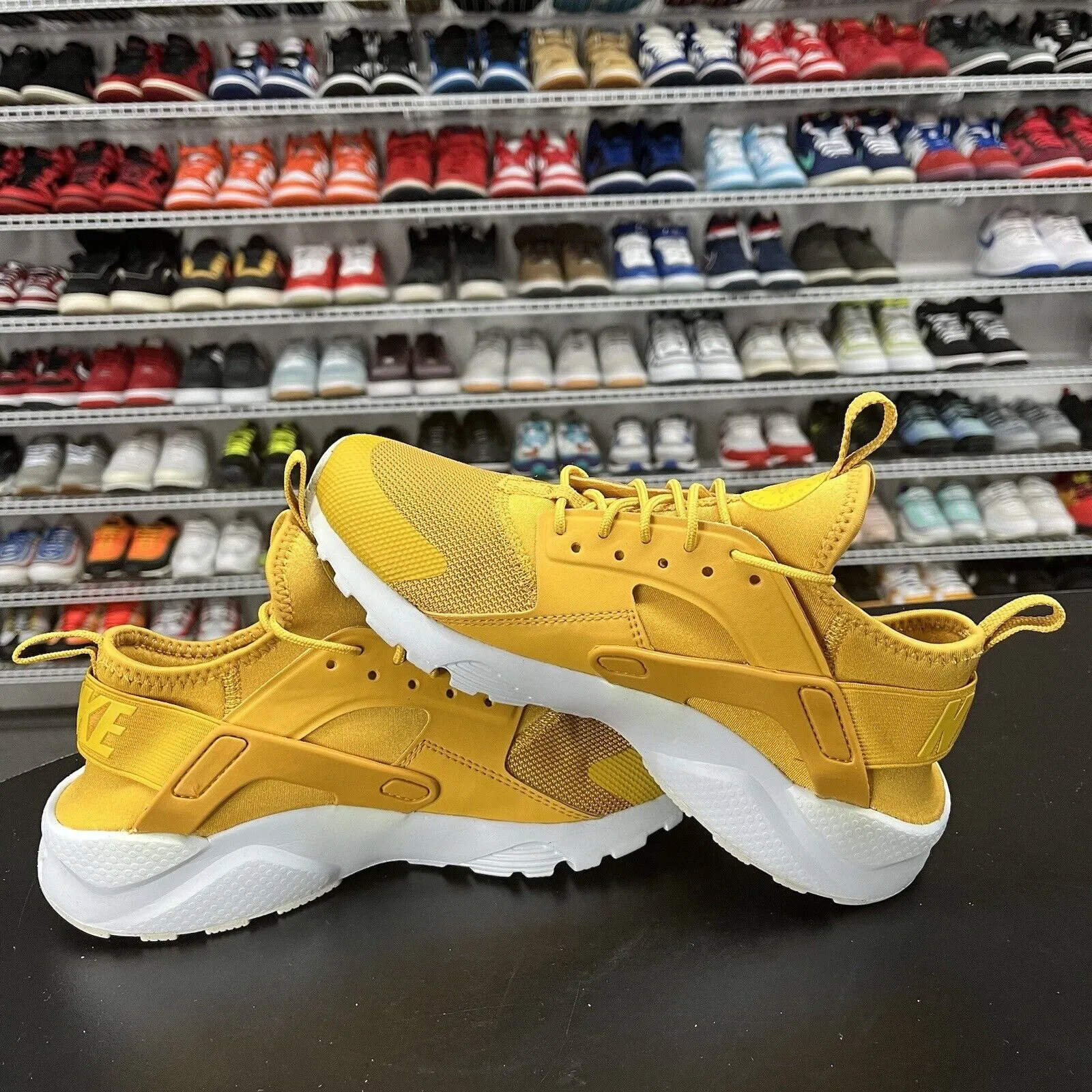 Nike Air Huarache Run Ultra Mineral Yellow White 847569-700 Size 6Y