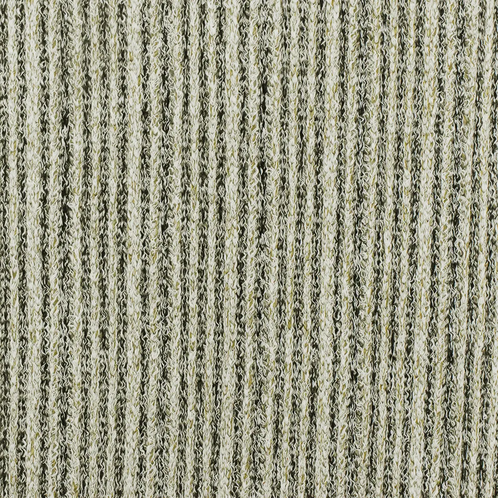 Olive Beige-Black-White Texture Stretch Rayon Rib Knit Fabric
