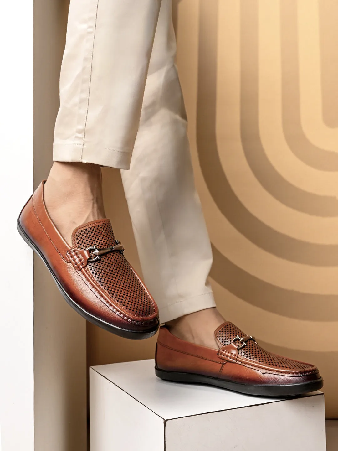 Pelle Albero Tan Leather Comfortable Loafer/Driving Boots