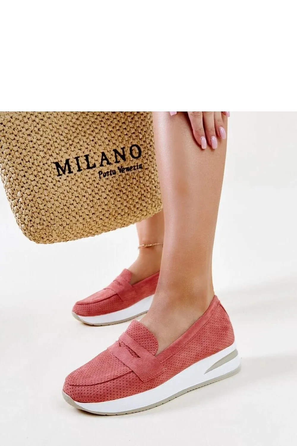 Pink high-quality rubber loafers