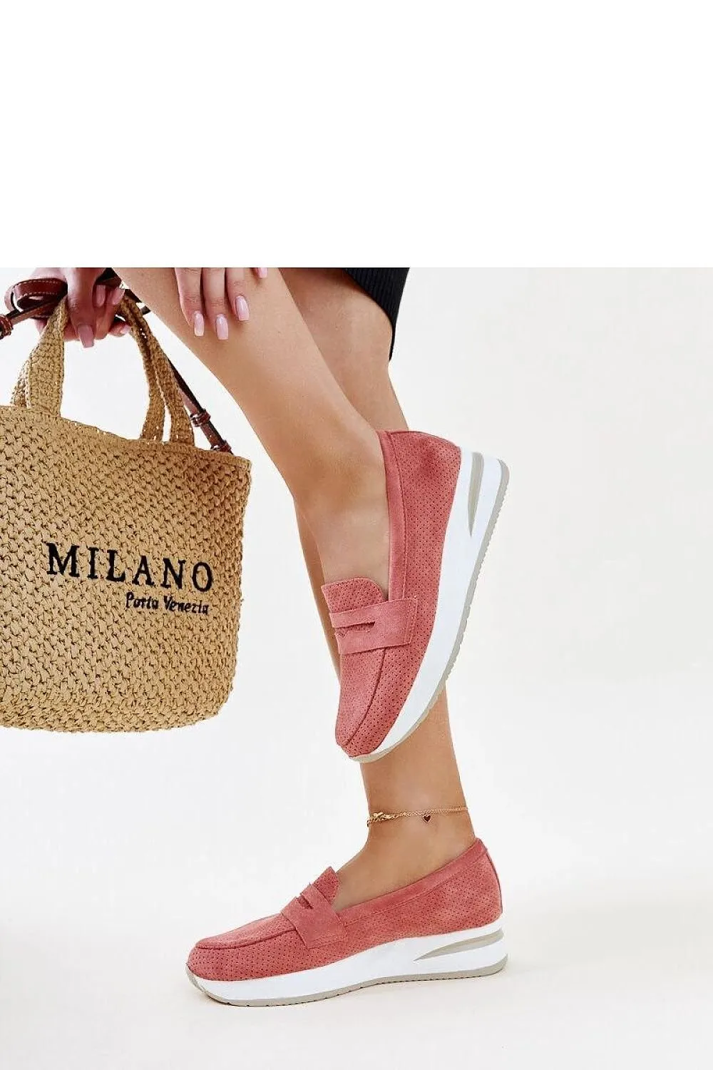 Pink high-quality rubber loafers