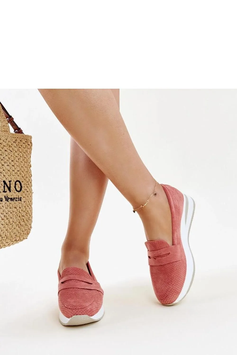 Pink high-quality rubber loafers